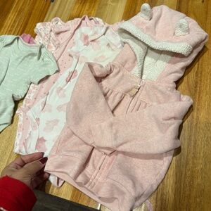 Bundle Baby Lot onesies and Hoodie with Ears
